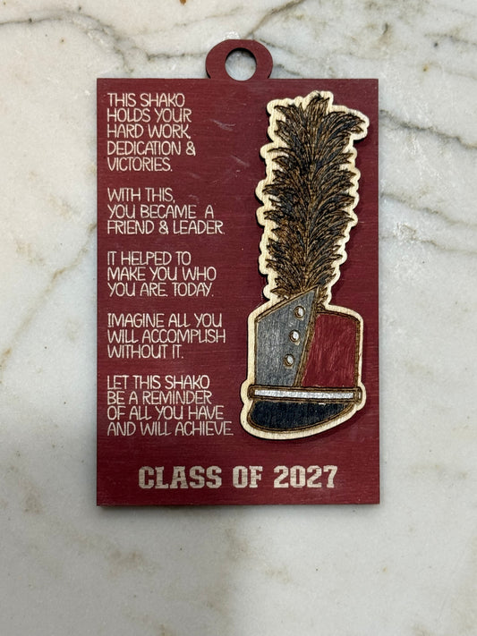 Marching Band Shako Ornament, Class of 2027 Band Senior Gift
