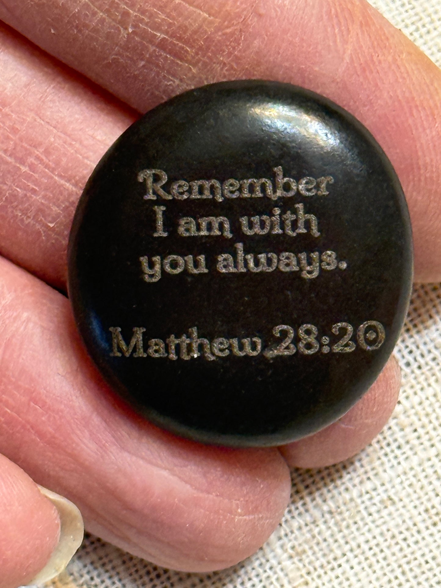 Engraved Scripture River Stone