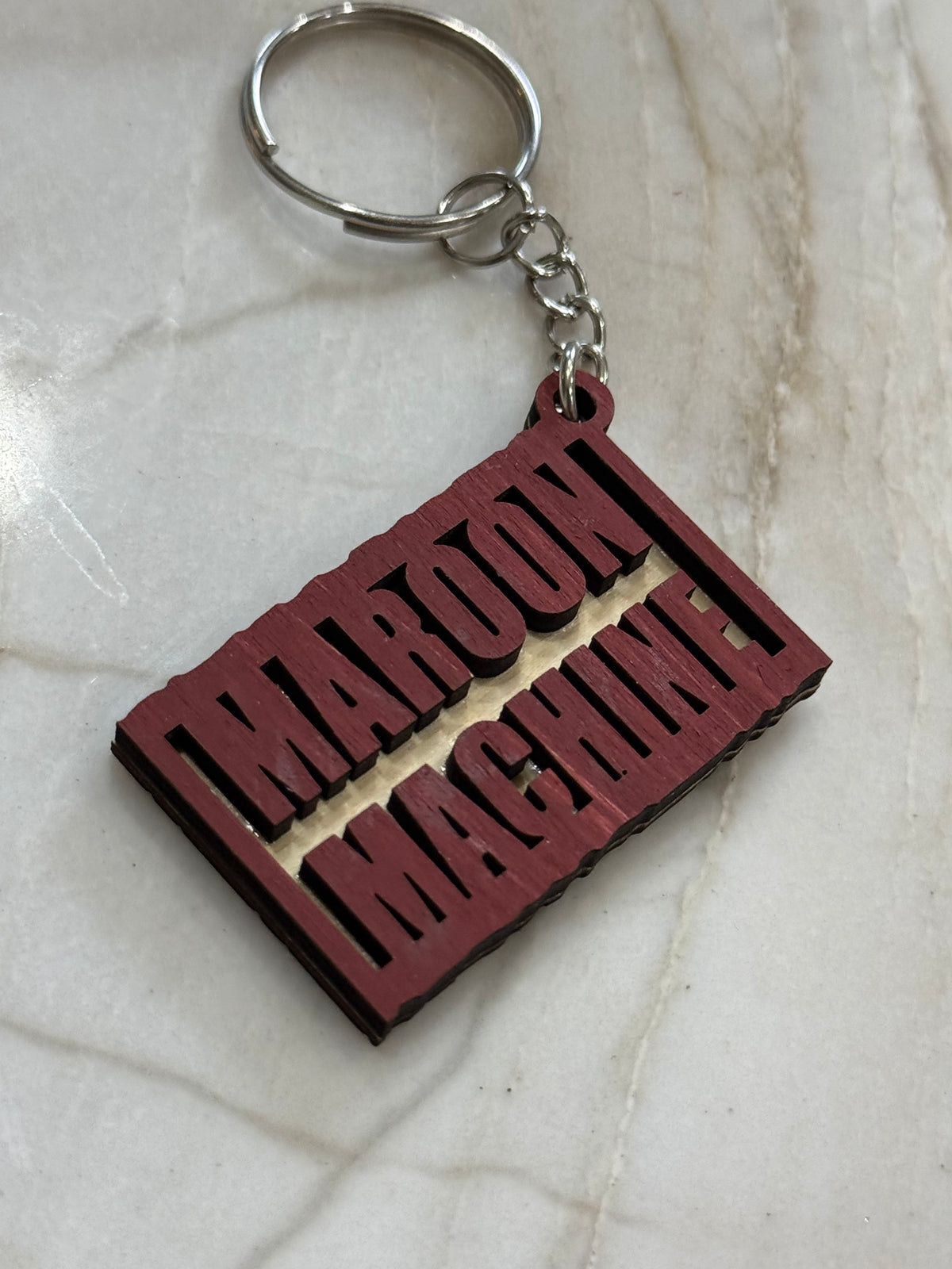 Maroon Machine Keychain