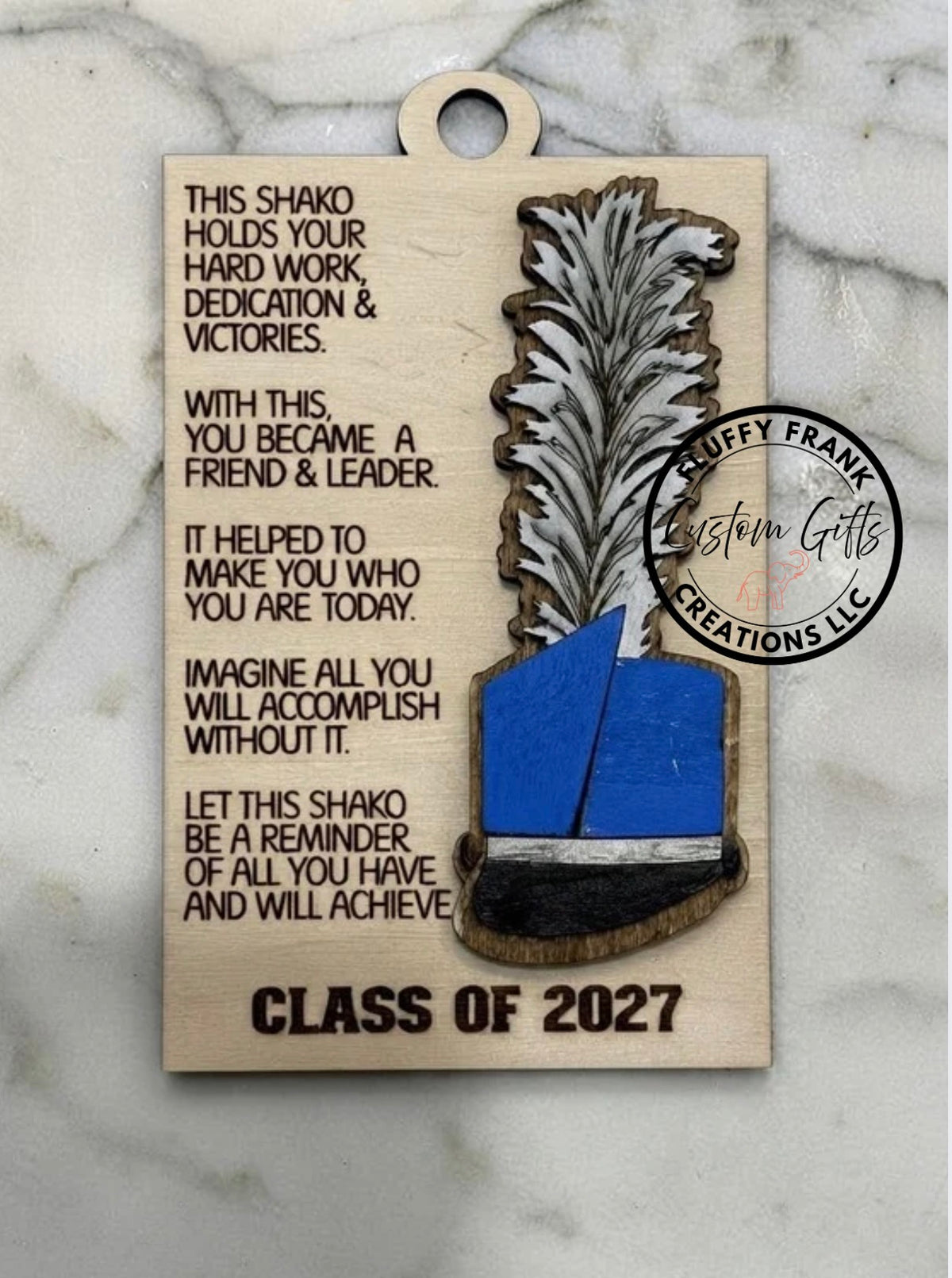 Marching Band Shako Ornament, Class of 2027 Band Senior Gift
