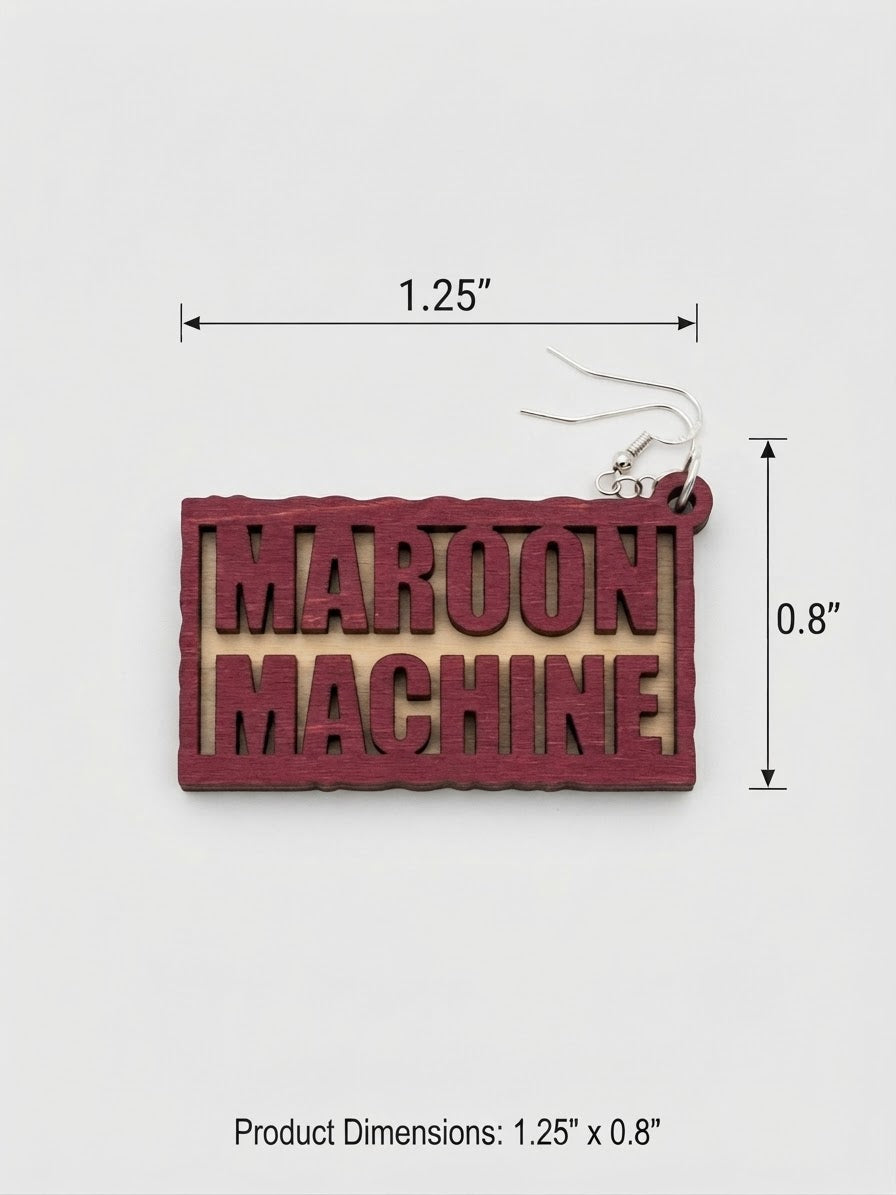 Maroon Machine Earrings