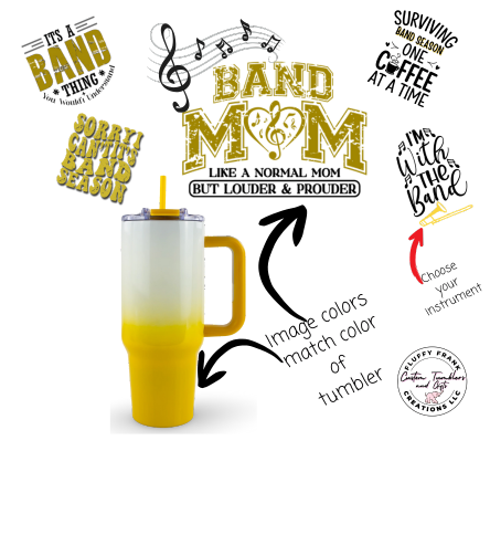 Band Mom Tumbler (game day edition - color)