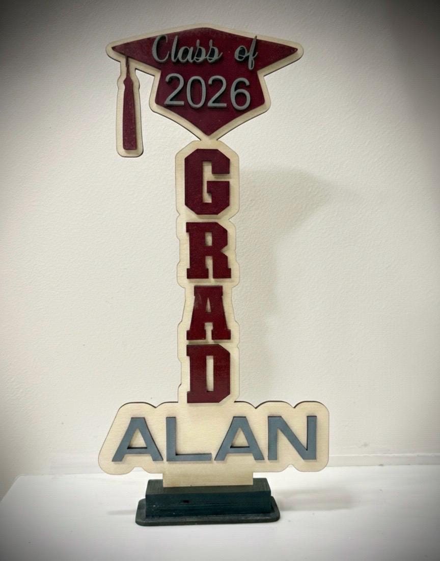 Graduation Tassel Holder Personalized, Class of 2026 Tassel Display, Custom Graduation Name Sign, Senior Graduation Gift