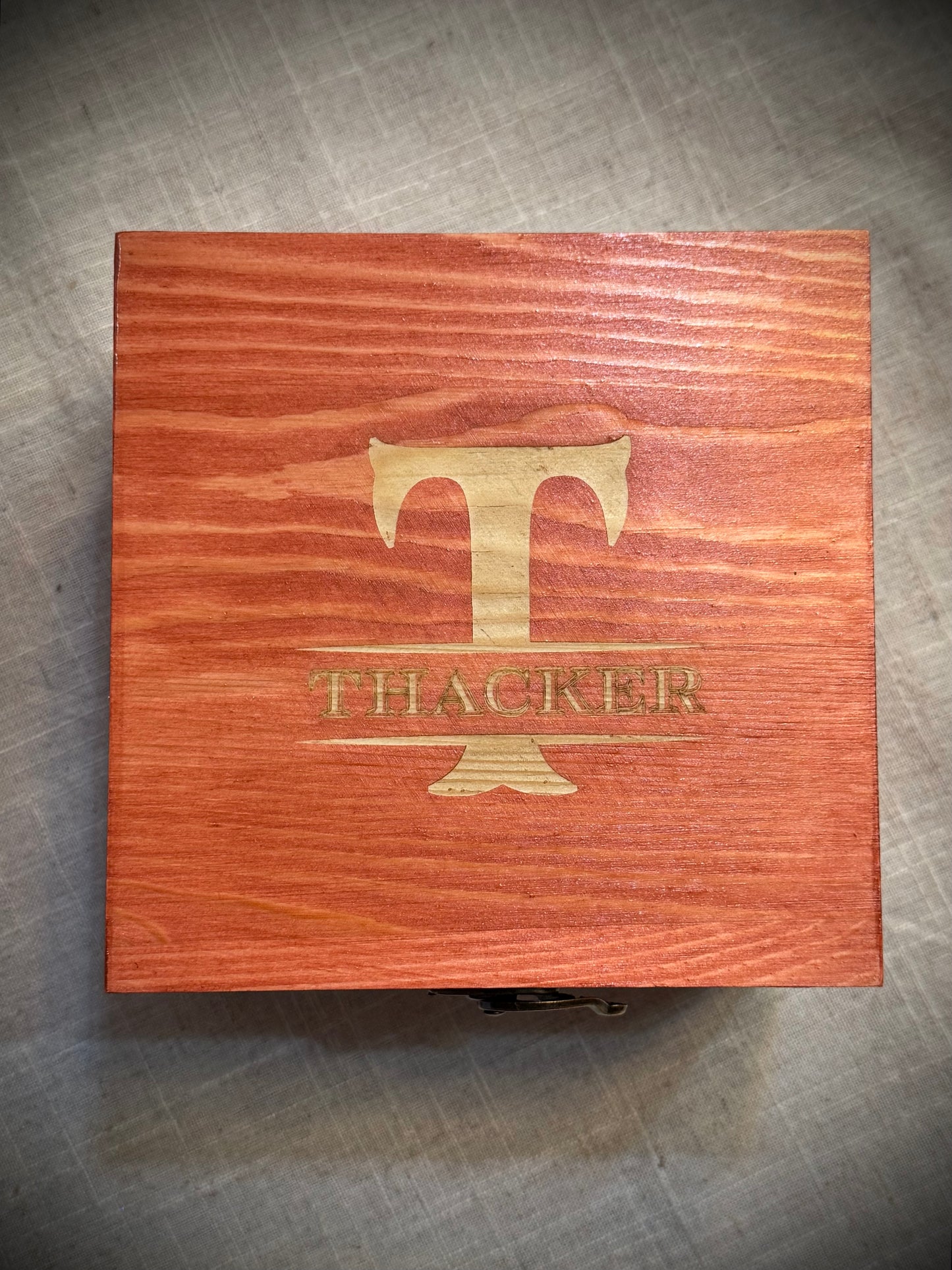 Personalized Leather Flask & Custom Wood Gift Set