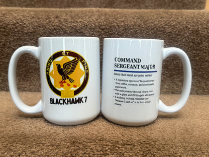 Military Leadership Mug – Commander or Command Sergeant Major | 15 oz Ceramic. Custom