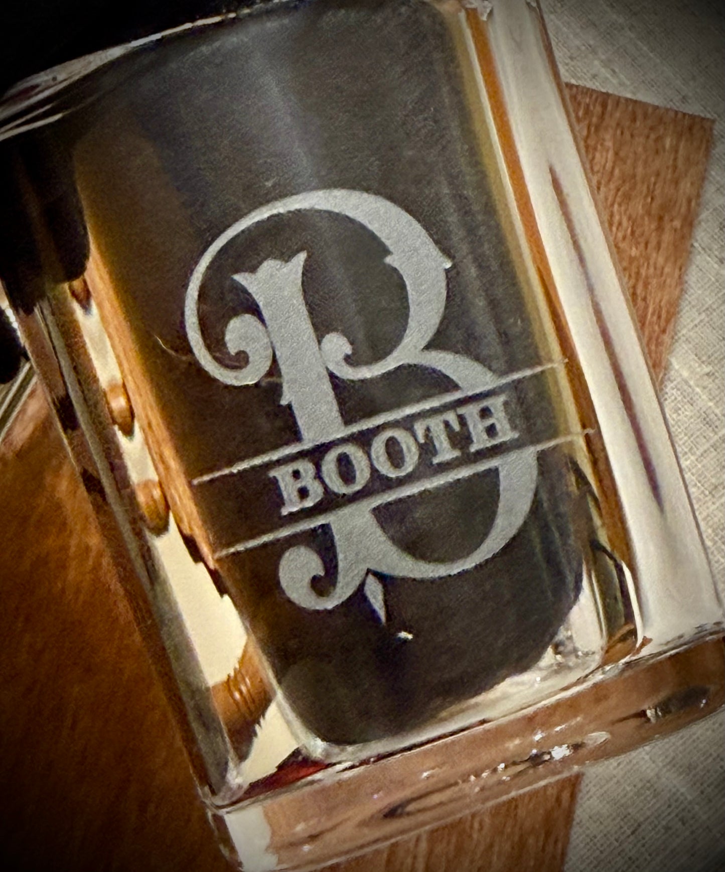 Personalized Leather Flask & Custom Wood Gift Set