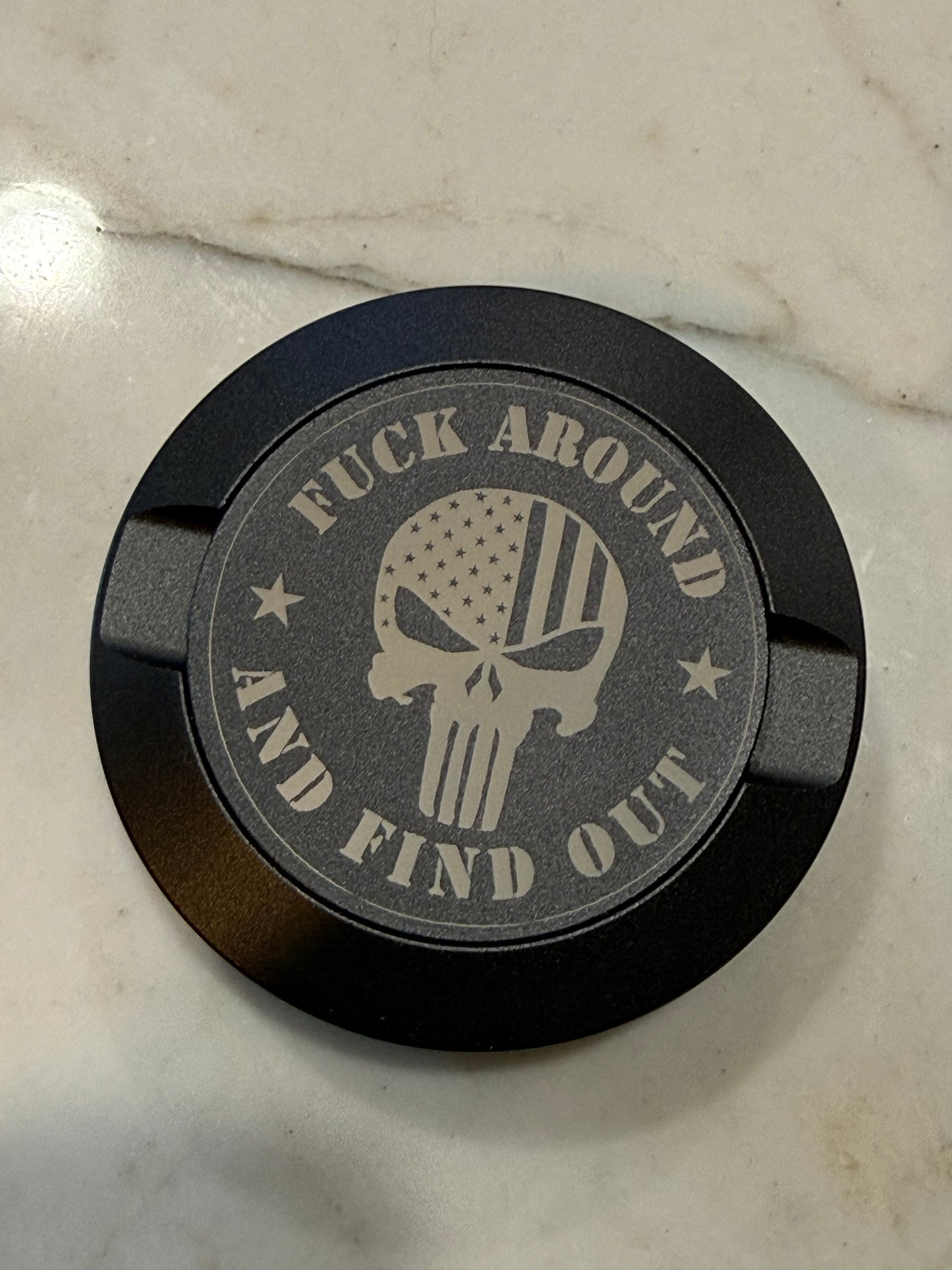 Laser Engraved FAFO Punisher Skull Snus Can | Patriotic Nicotine Pouch Tin