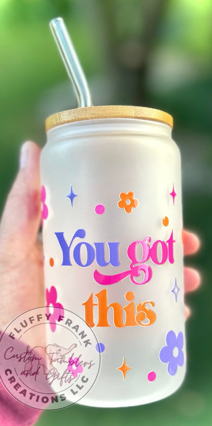 You got this 16oz  glass (frosted)