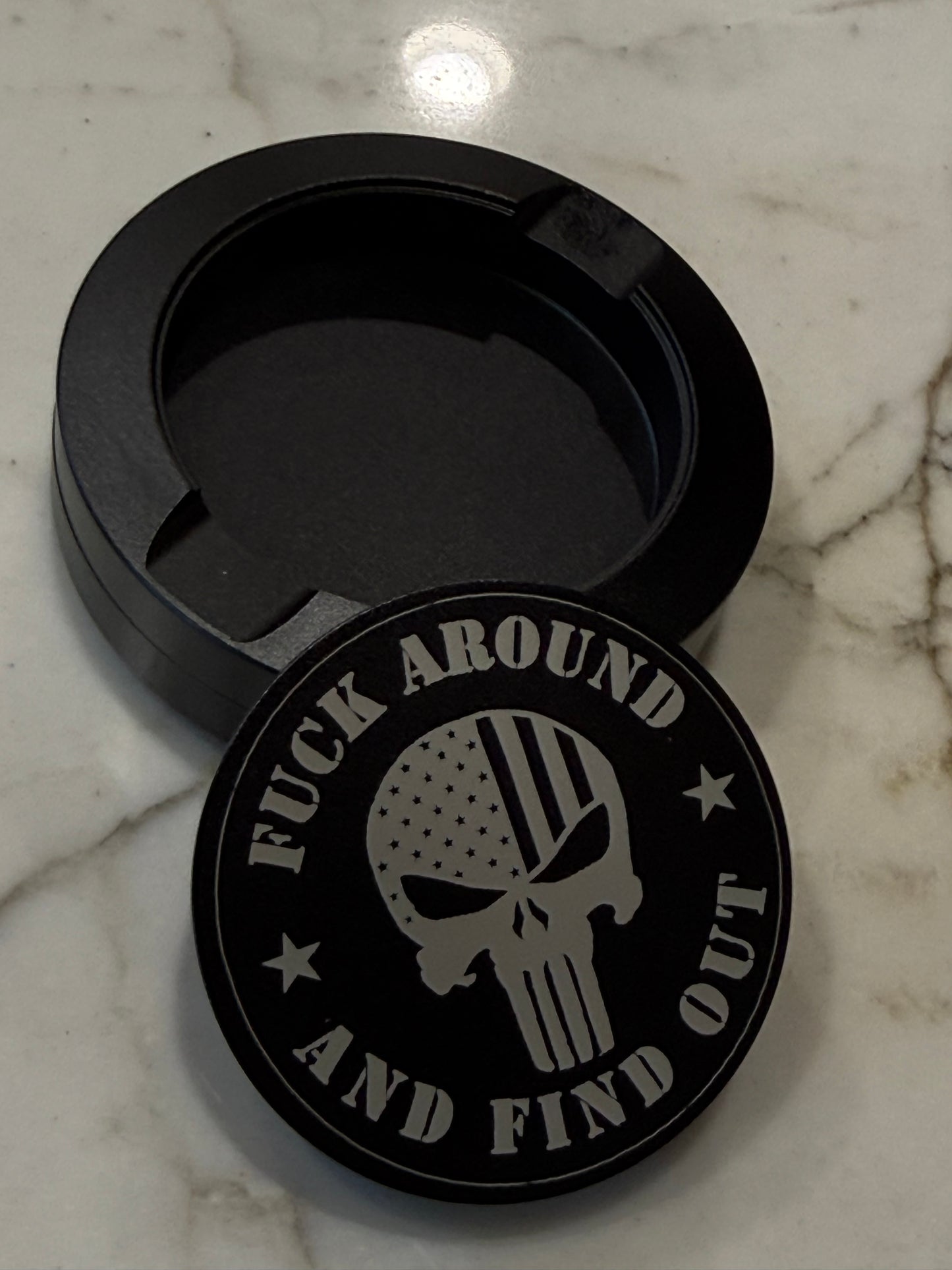 Laser Engraved FAFO Punisher Skull Snus Can | Patriotic Nicotine Pouch Tin