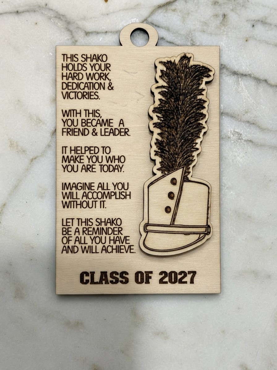 Marching Band Shako Ornament, Class of 2027 Band Senior Gift