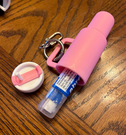 Tumbler keychain/lip balm holder/trinket holder