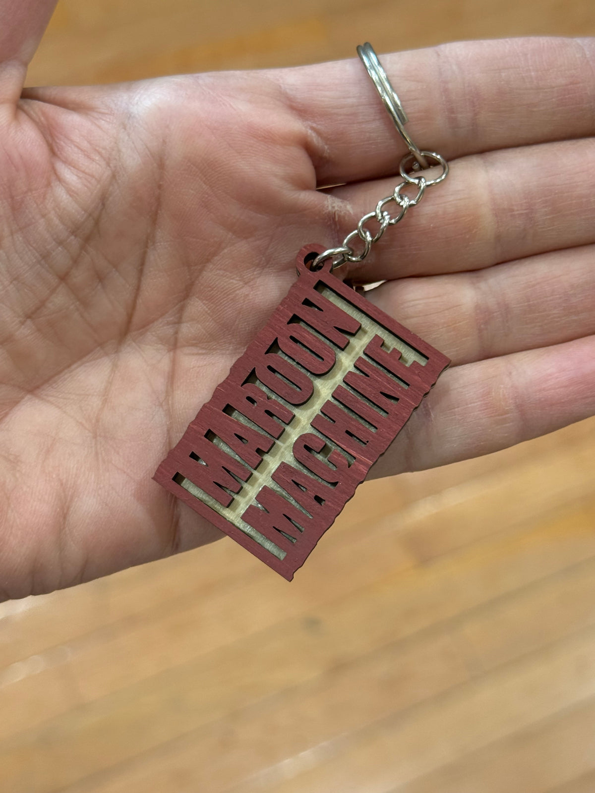 Maroon Machine Keychain