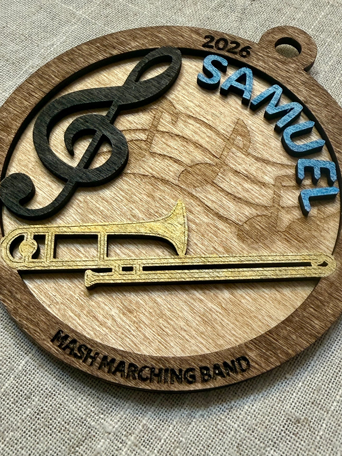 Personalized Trombone Ornament | Custom Marching Band Gift