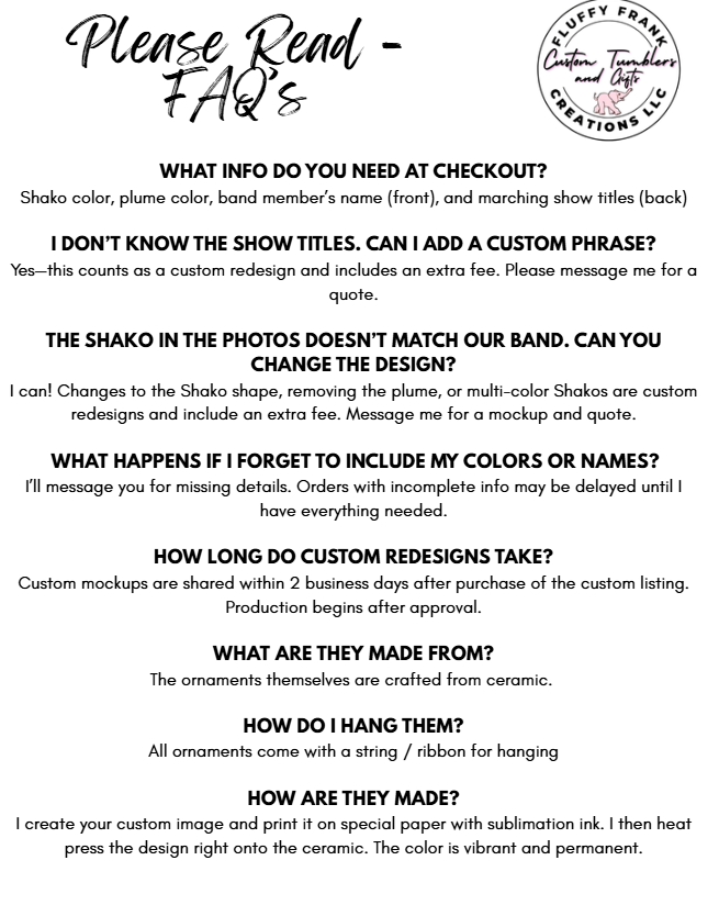 🎄 Marching Band Christmas Ornament – Personalized Ceramic Keepsake for Band Seniors & Families