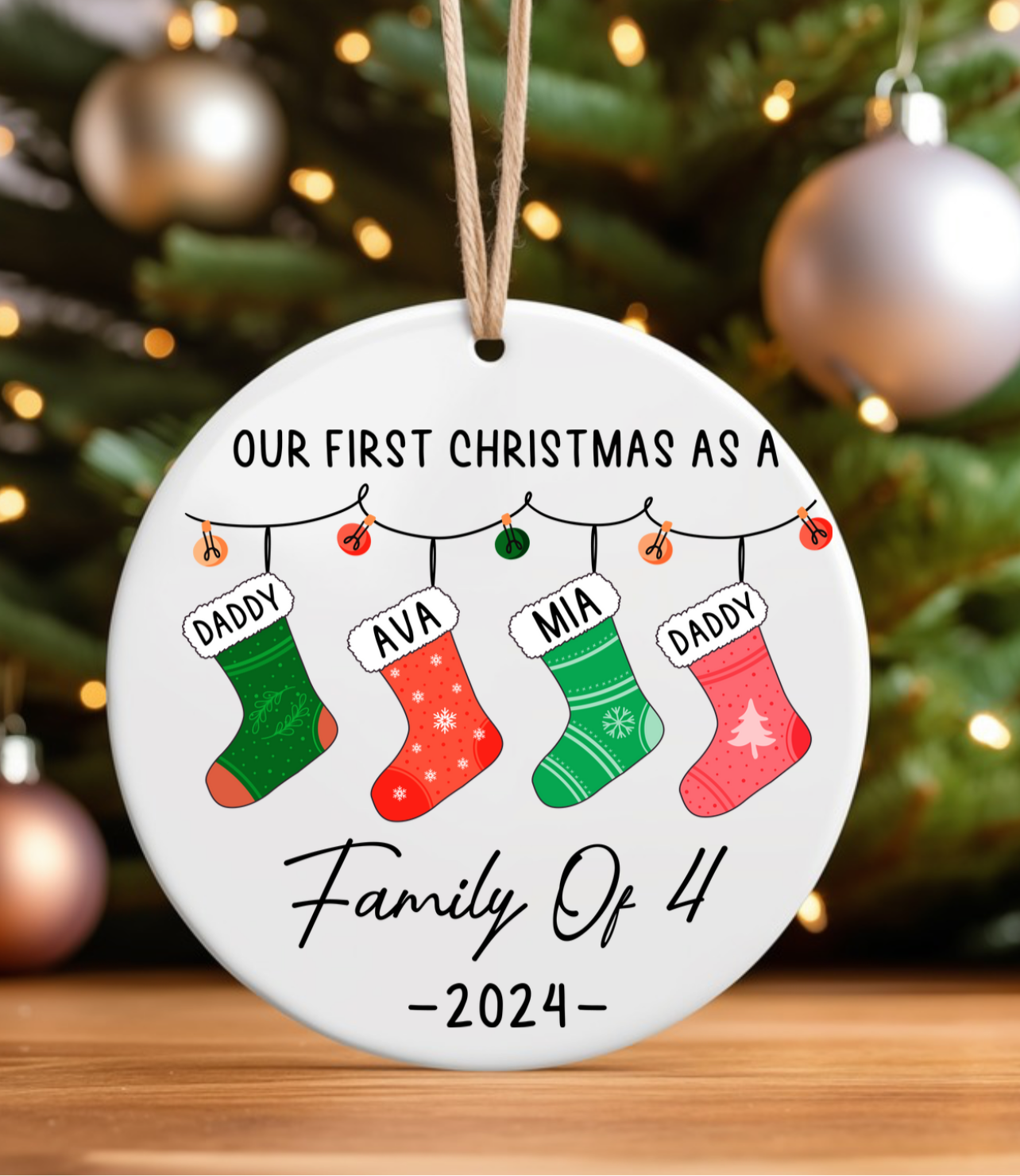 Family Personalized ceramic ornament