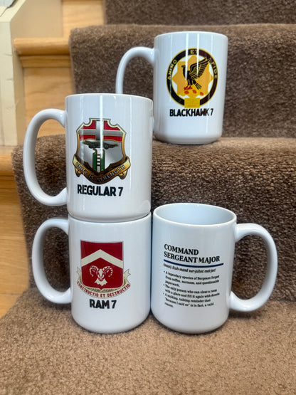 Military Leadership Mug – Commander or Command Sergeant Major | 15 oz Ceramic. Custom