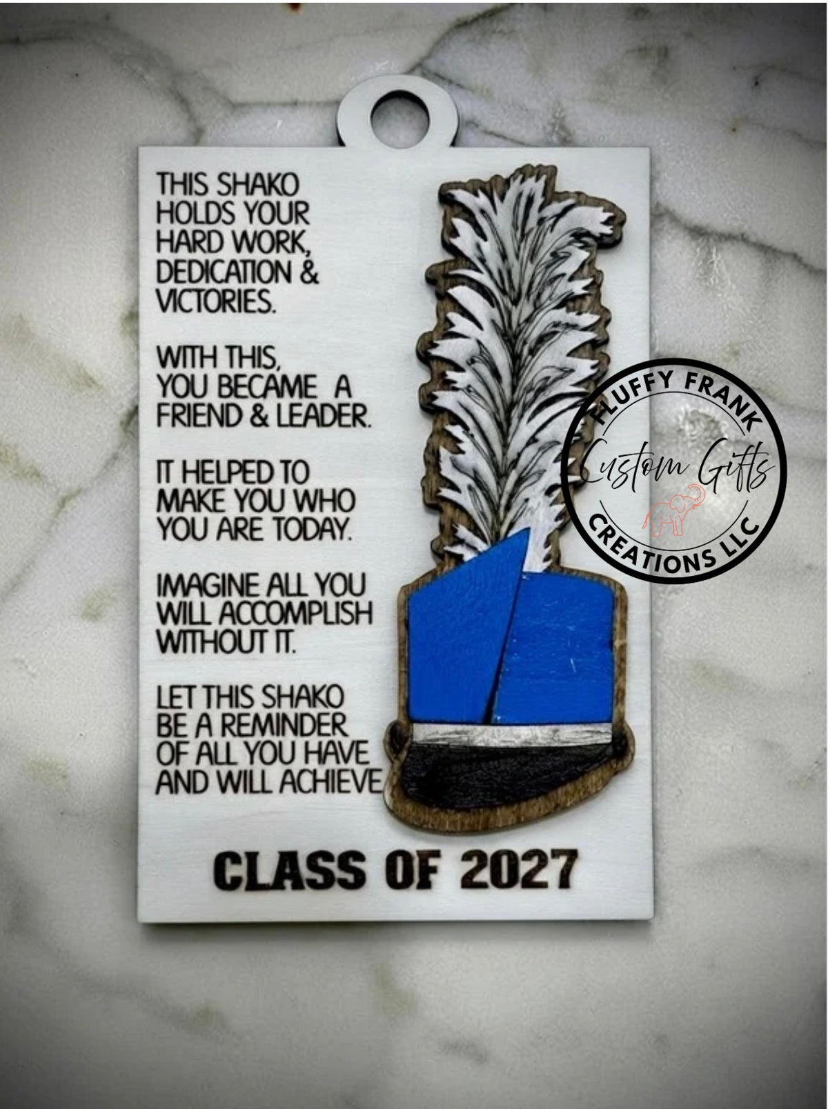 Marching Band Shako Ornament, Class of 2027 Band Senior Gift