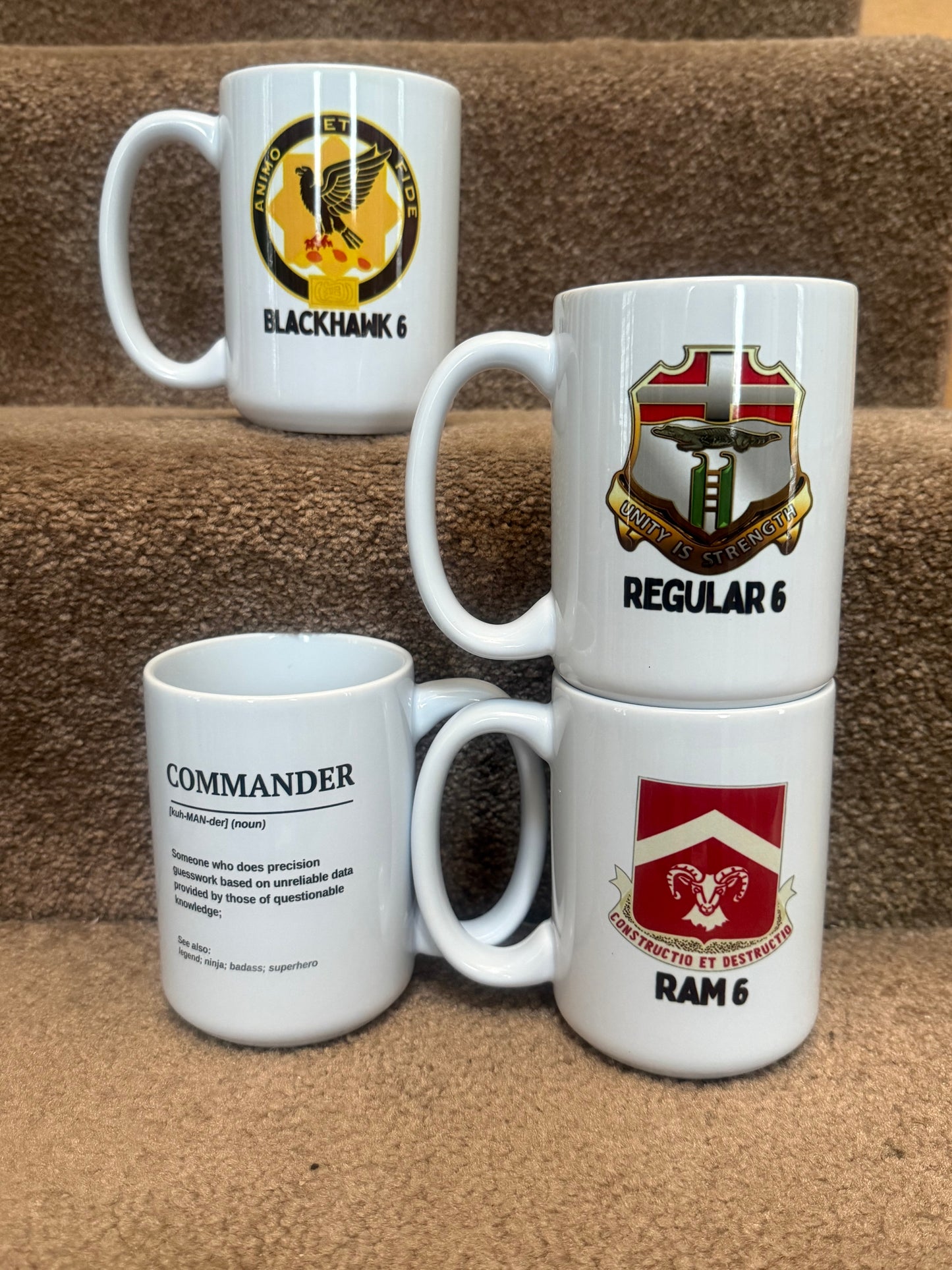 Military Leadership Mug – Commander or Command Sergeant Major | 15 oz Ceramic. Custom