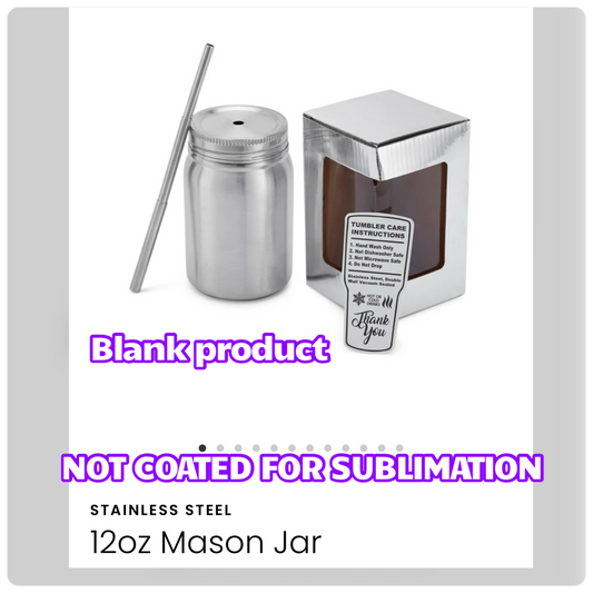 12oz Mason Jar Stainless Tumbler-MakerFlo