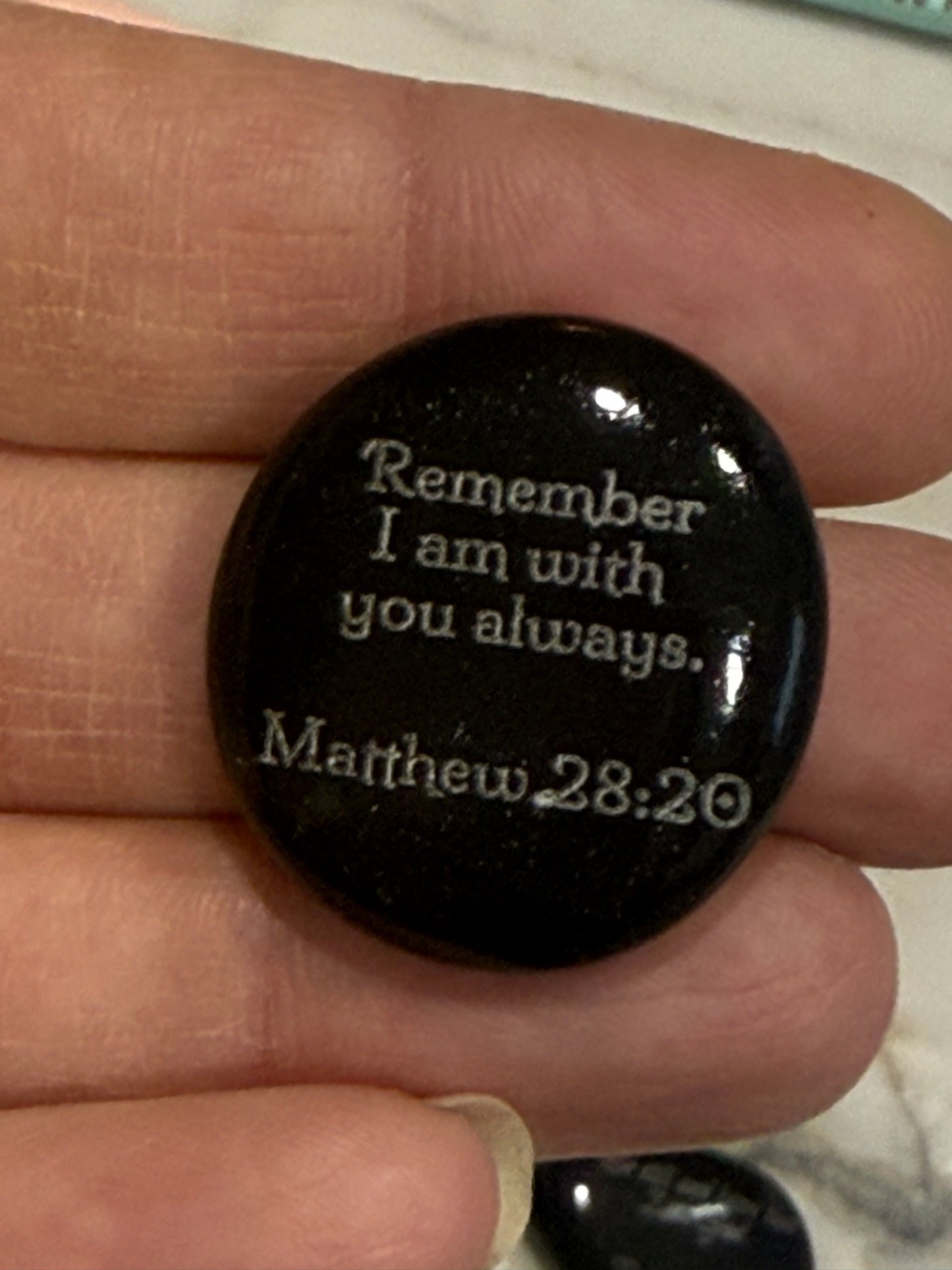 Engraved Scripture River Stone