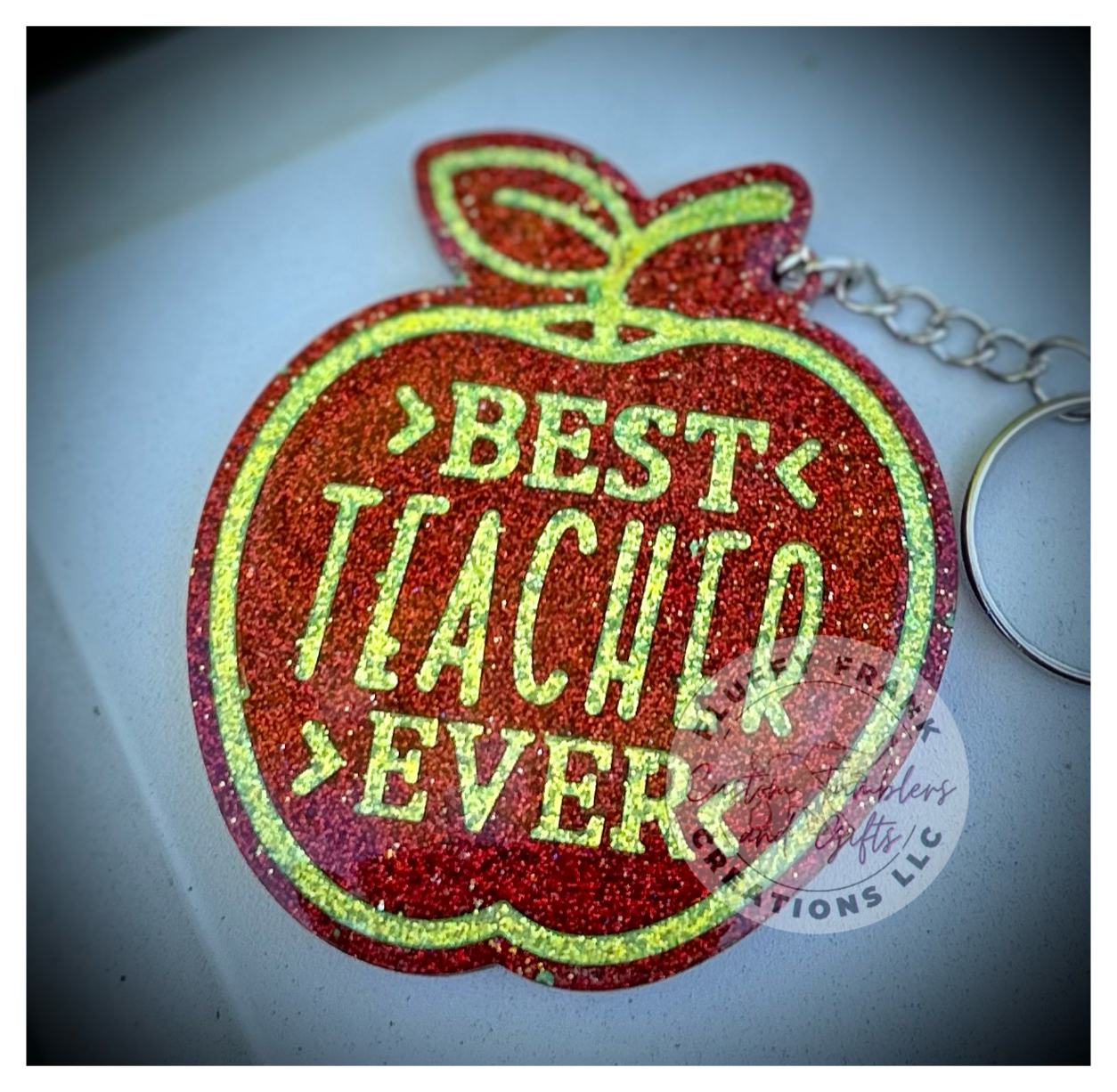 Best Teacher 🍎 Apple Keychain