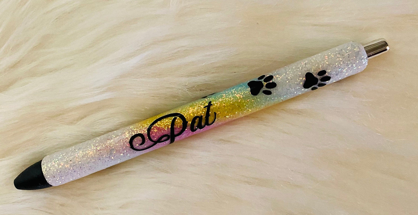 Inkjoy refillable personalized epoxy glitter pen | Custom Personalized Ink Joy Gel Pen | Teacher Gift