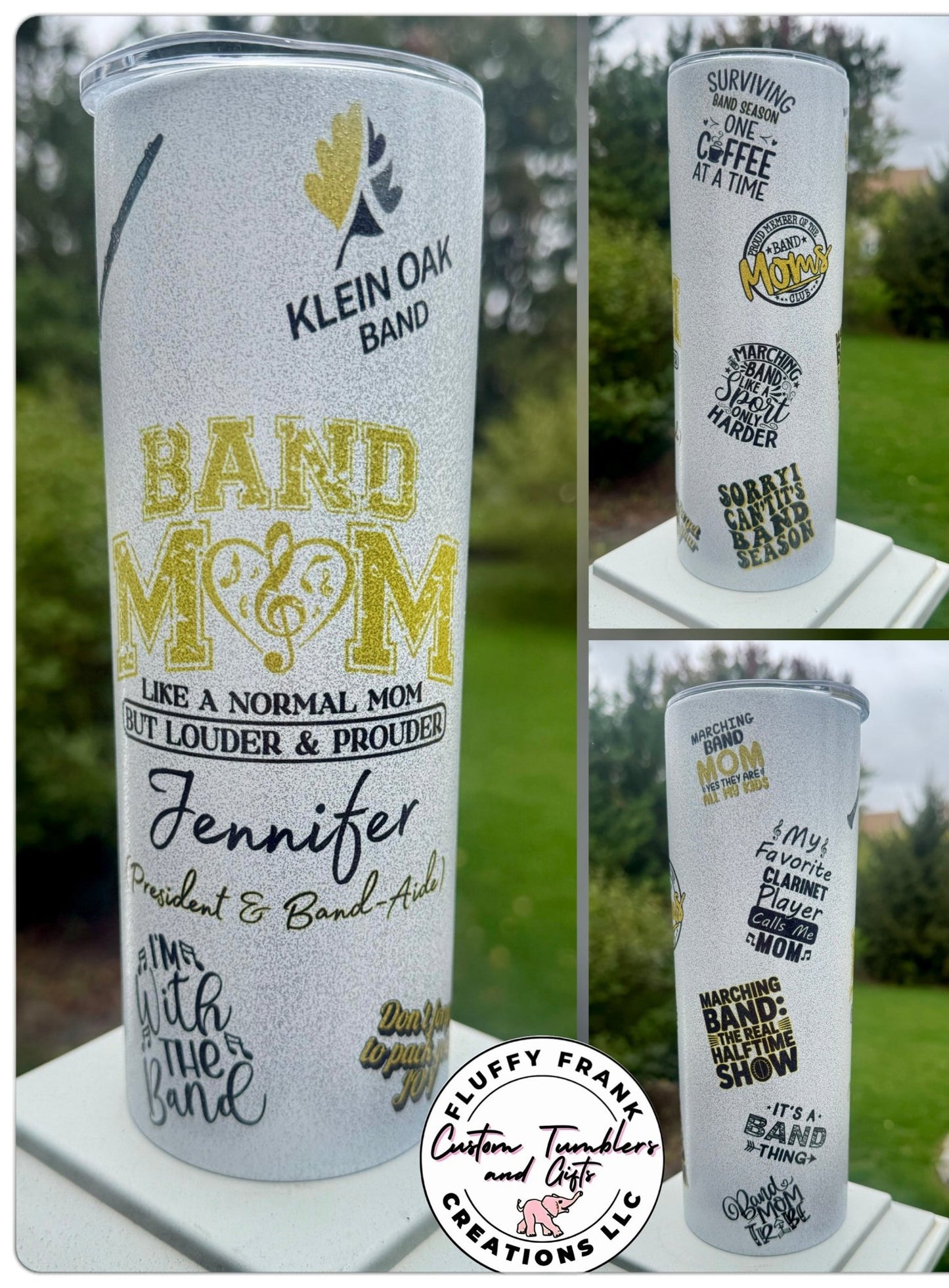 Band Mom 20oz Glitter Tumbler - FluffyFrankCreationsLLC