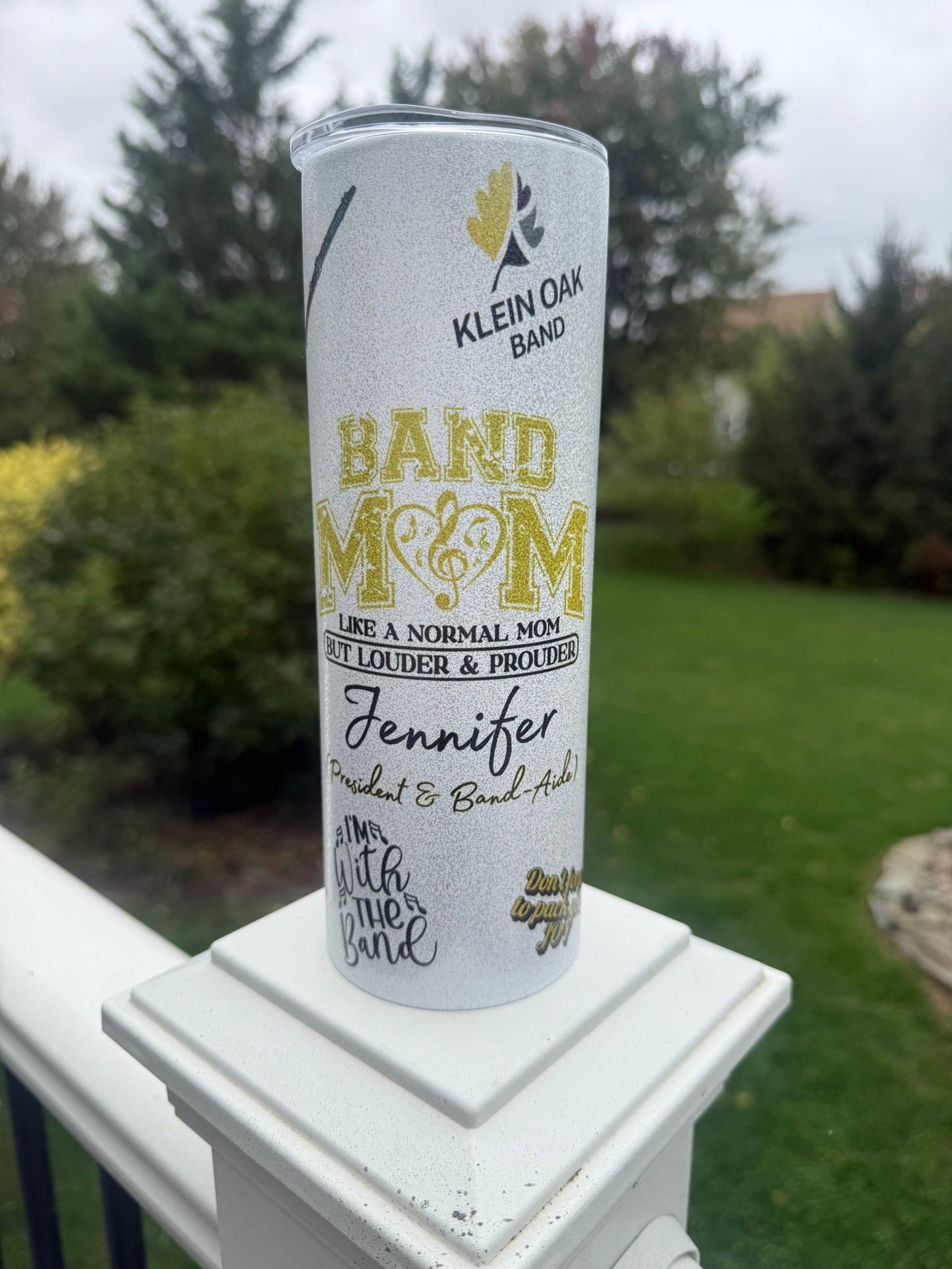 Band Mom 20oz Glitter Tumbler - FluffyFrankCreationsLLC