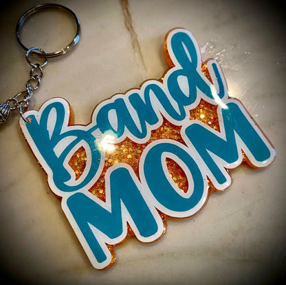 Band Mom Acrylic Keychain - FluffyFrankCreationsLLC