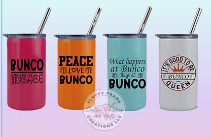 Bunco 3oz Skinny Mini Shot tumbler - FluffyFrankCreationsLLC