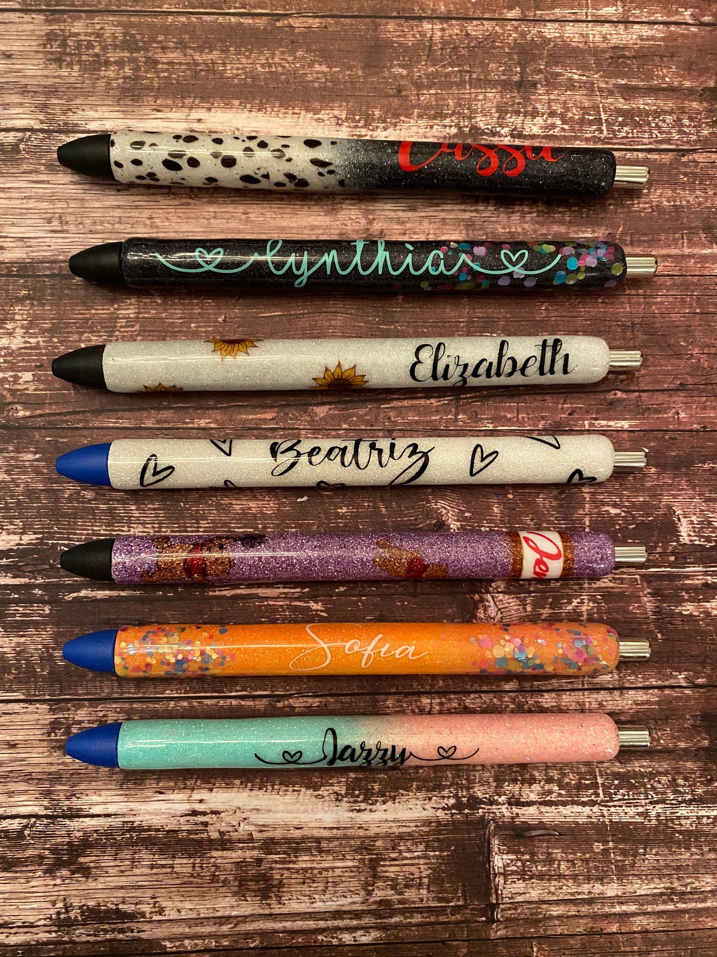 Inkjoy refillable personalized epoxy glitter pen | Custom Personalized Ink Joy Gel Pen | Teacher Gift