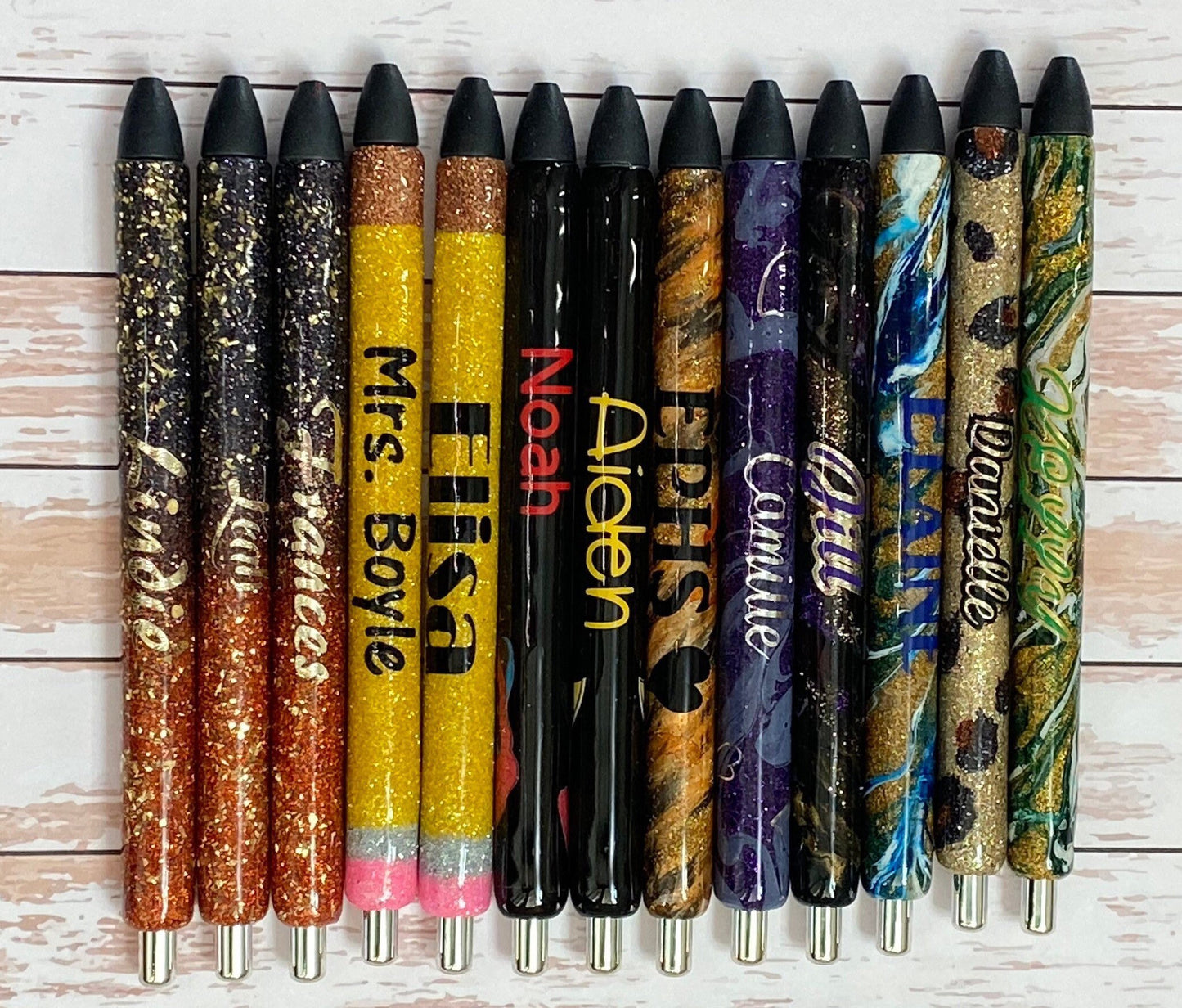 Inkjoy refillable personalized epoxy glitter pen | Custom Personalized Ink Joy Gel Pen | Teacher Gift