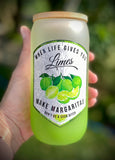 When life gives you limes Ombré green 17oz frosted glass