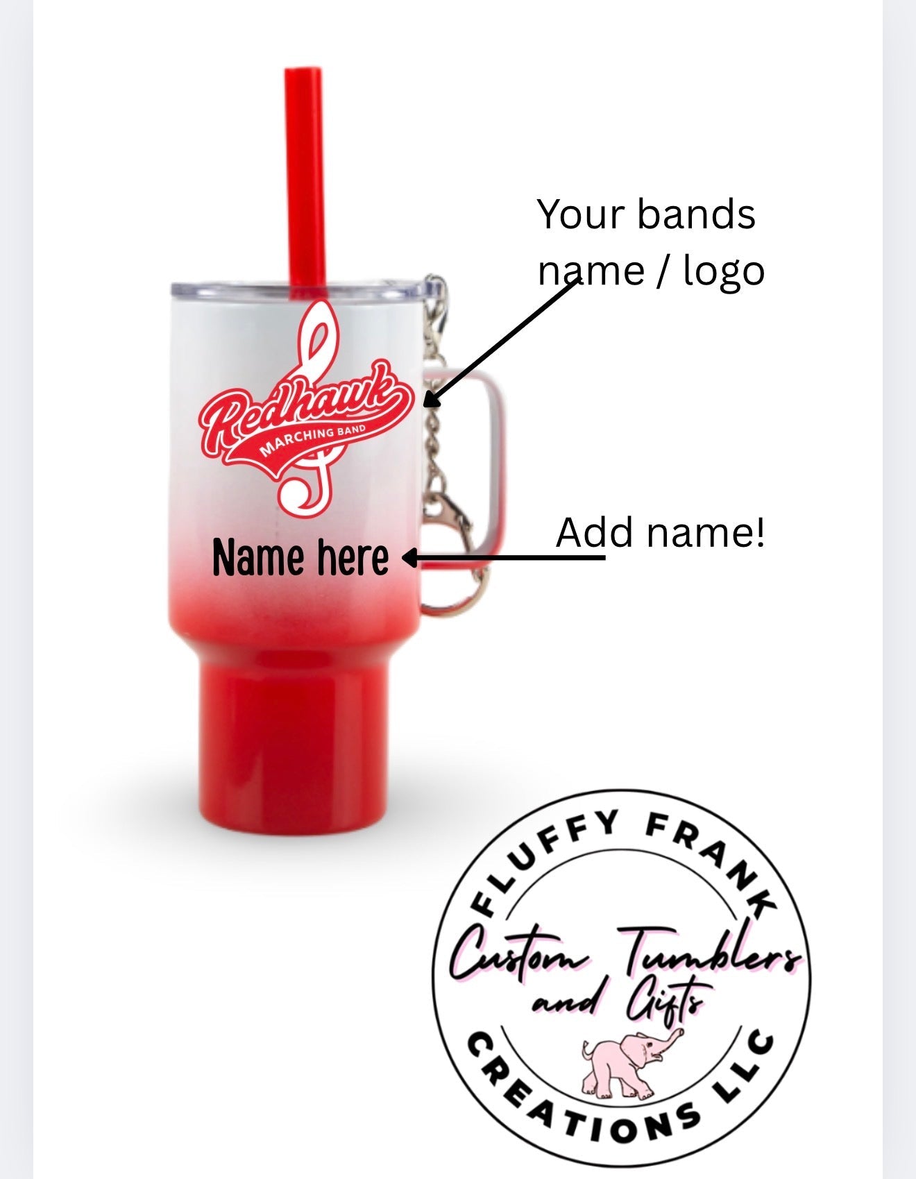 Mini tumbler keychain (band edition) - FluffyFrankCreationsLLC