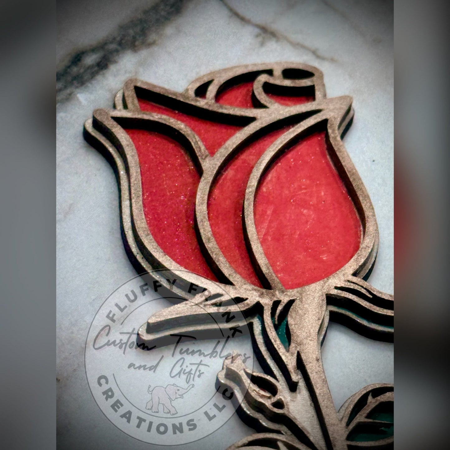 Personalized Hand - Painted Wooden Rose 🌹 (Facebook Order) - FluffyFrankCreationsLLC