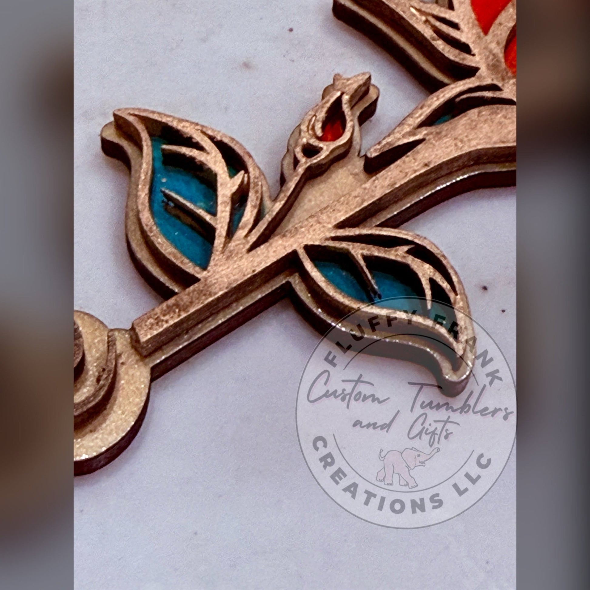 Personalized Hand - Painted Wooden Rose 🌹 (Facebook Order) - FluffyFrankCreationsLLC