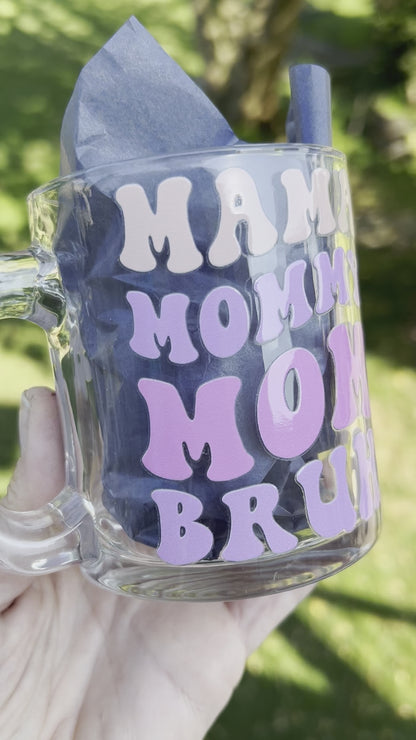 Mom to Bruh 12oz Glass Mug