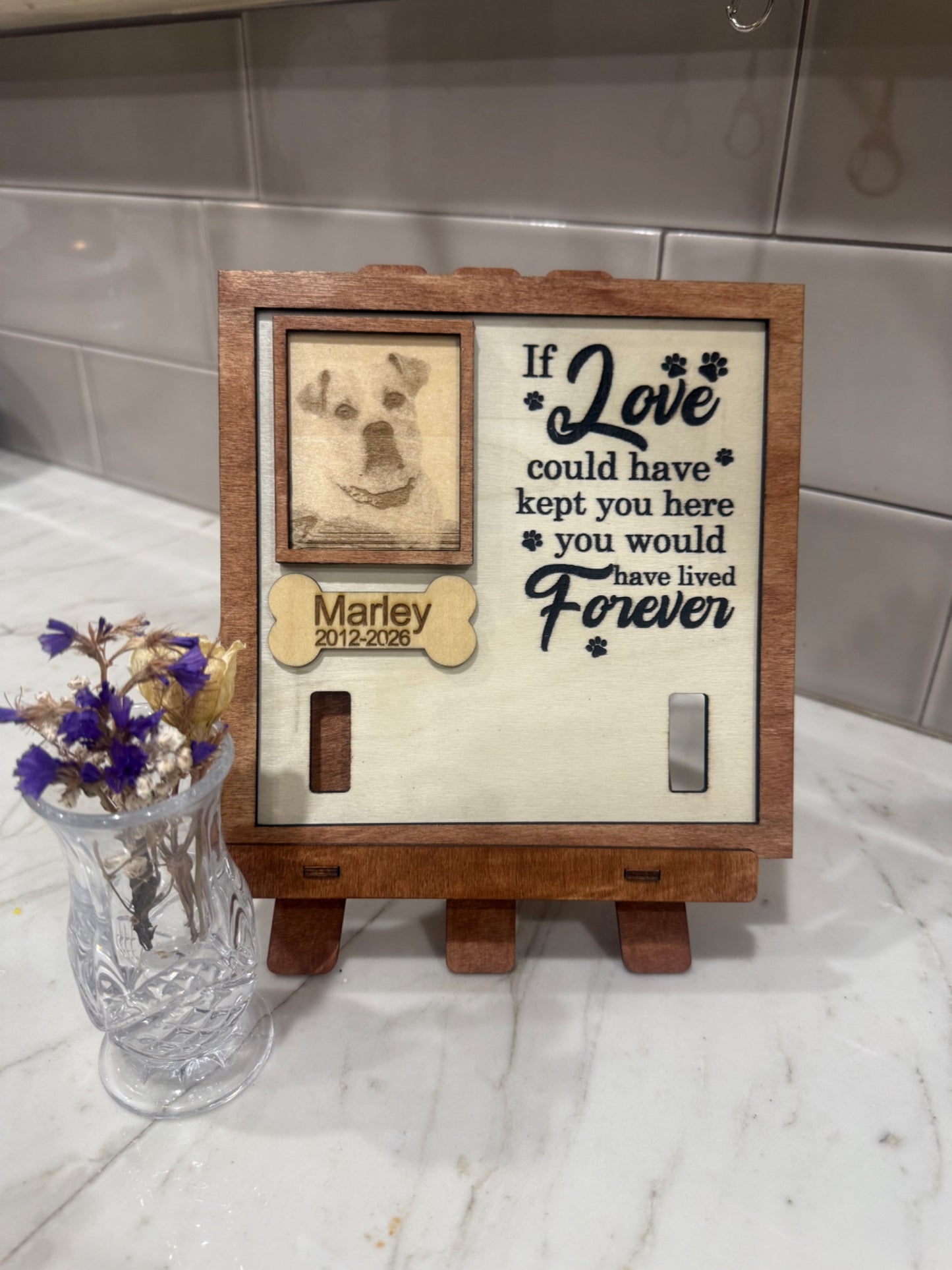 Personalized Pet Memorial Photo Frame - Engraved Keepsake