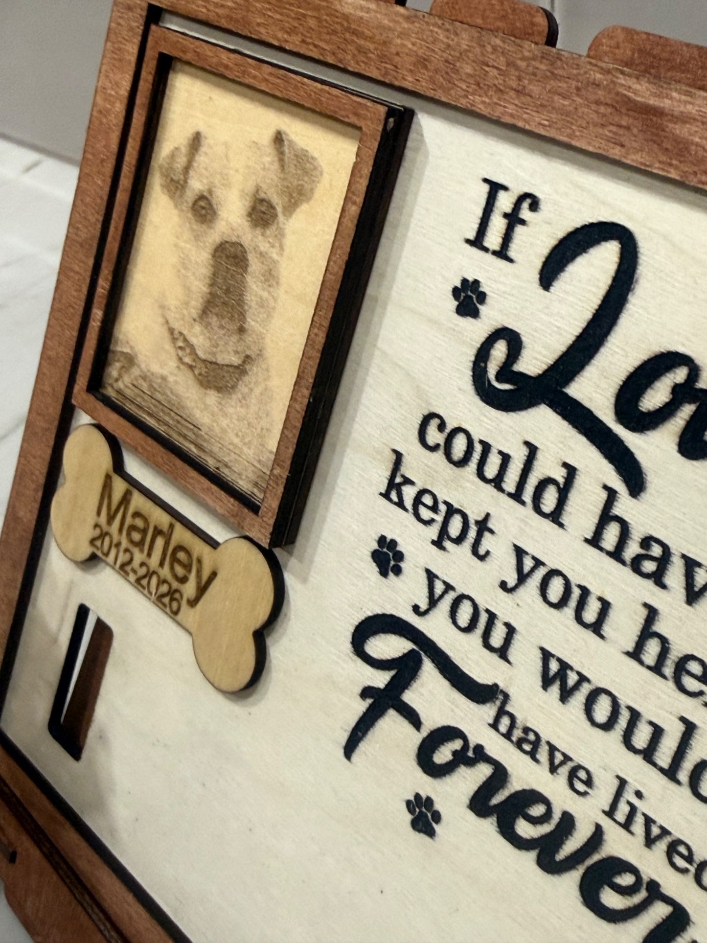 Personalized Pet Memorial Photo Frame - Engraved Keepsake