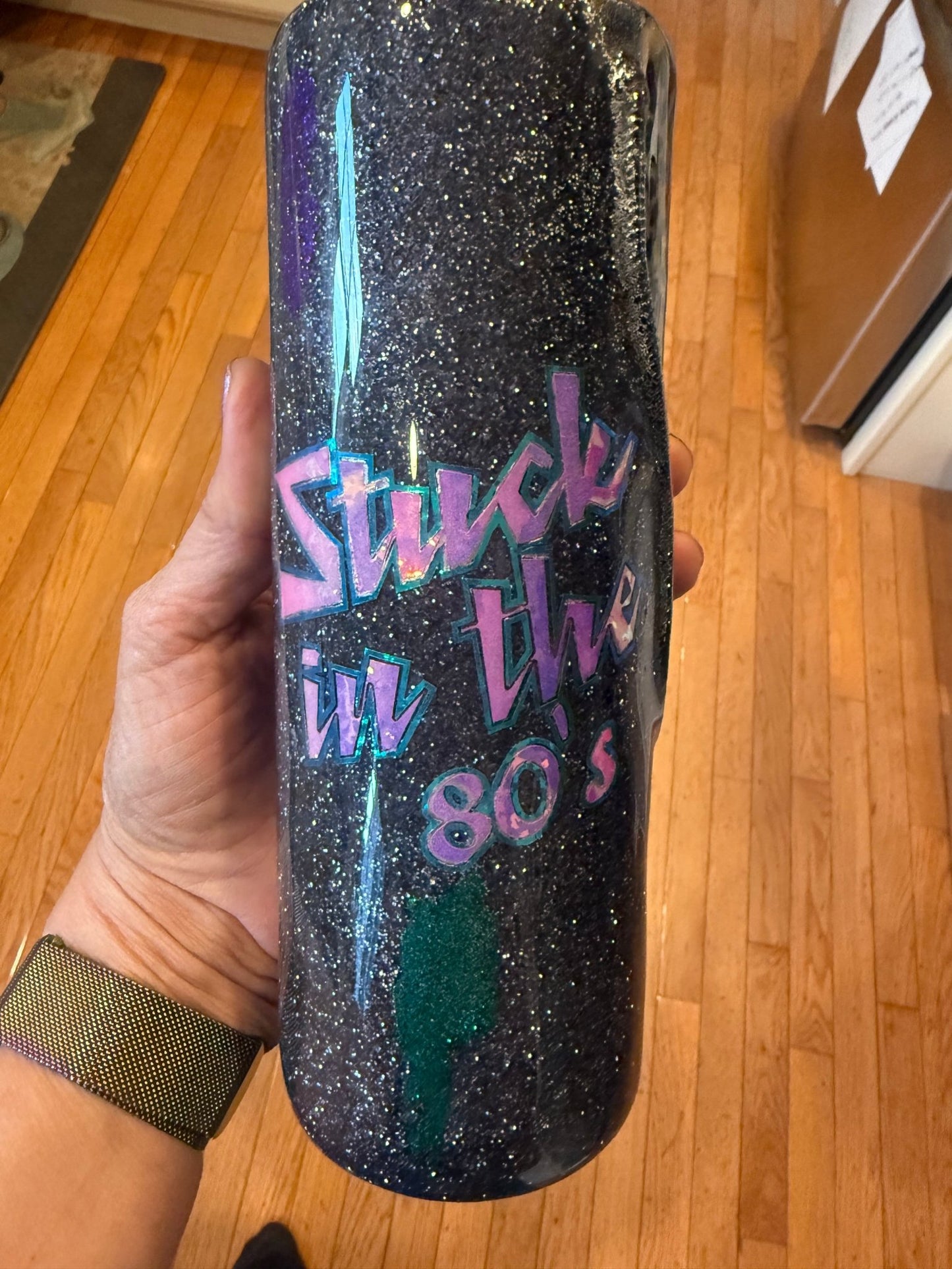 Stuck in the 80’s epoxy tumbler - FluffyFrankCreationsLLC