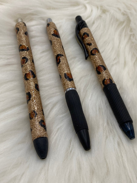 Ultimate Funny Set of Gold Leopard Print Glitter Pen(1 Set of 7 Pcs)