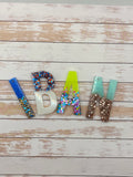 Resin letter keychain