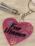 Fur  Momma heart keychain