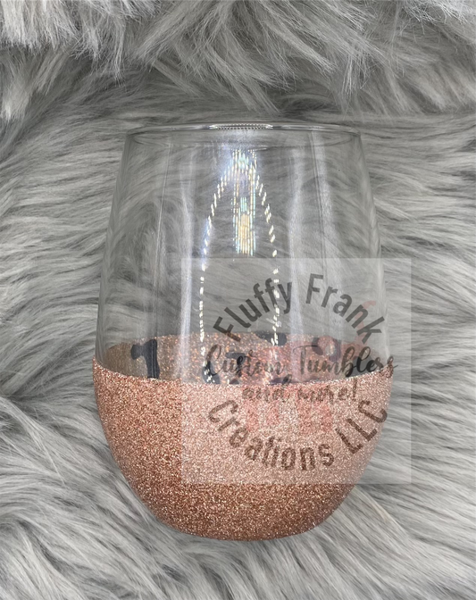 Leopard opal wine glass