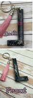 Resin letter keychain