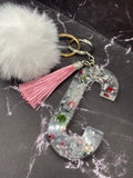 Resin letter keychain
