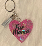 Fur  Momma heart keychain