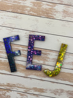 Resin letter keychain