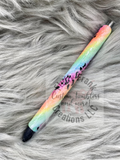 Neon Swirl Leopard Glitter Pen